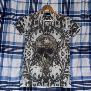 Graphic Skull Breathable Tee Sz S